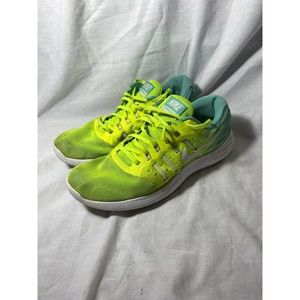 Nike Lunarstelos Blue Yellow Running Shoes Size 9.5 Womens